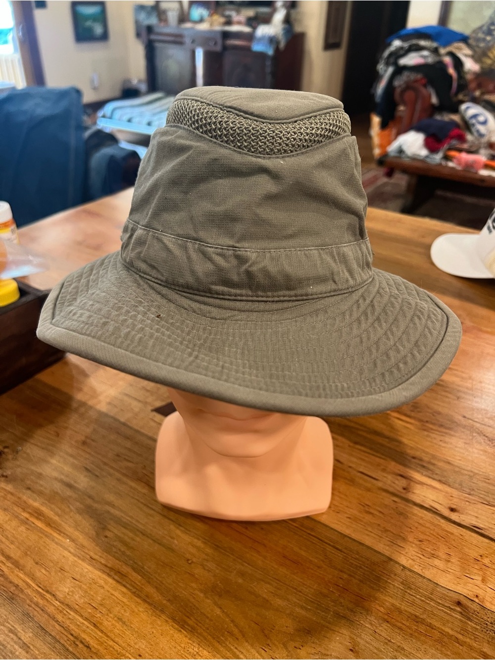 Men's Tilly Olive Green Venting Bucket Hat with Wide Brim